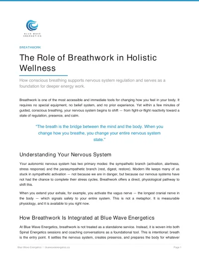 The Role of Breathwork in Holistic Wellness