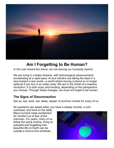 Am I Forgetting to Be Human?