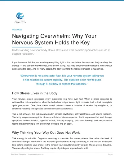 Navigating Overwhelm: Why Your Nervous System Holds the Key