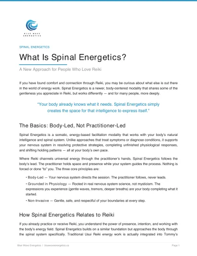 What Is Spinal Energetics? A New Approach for People Who Love Reiki